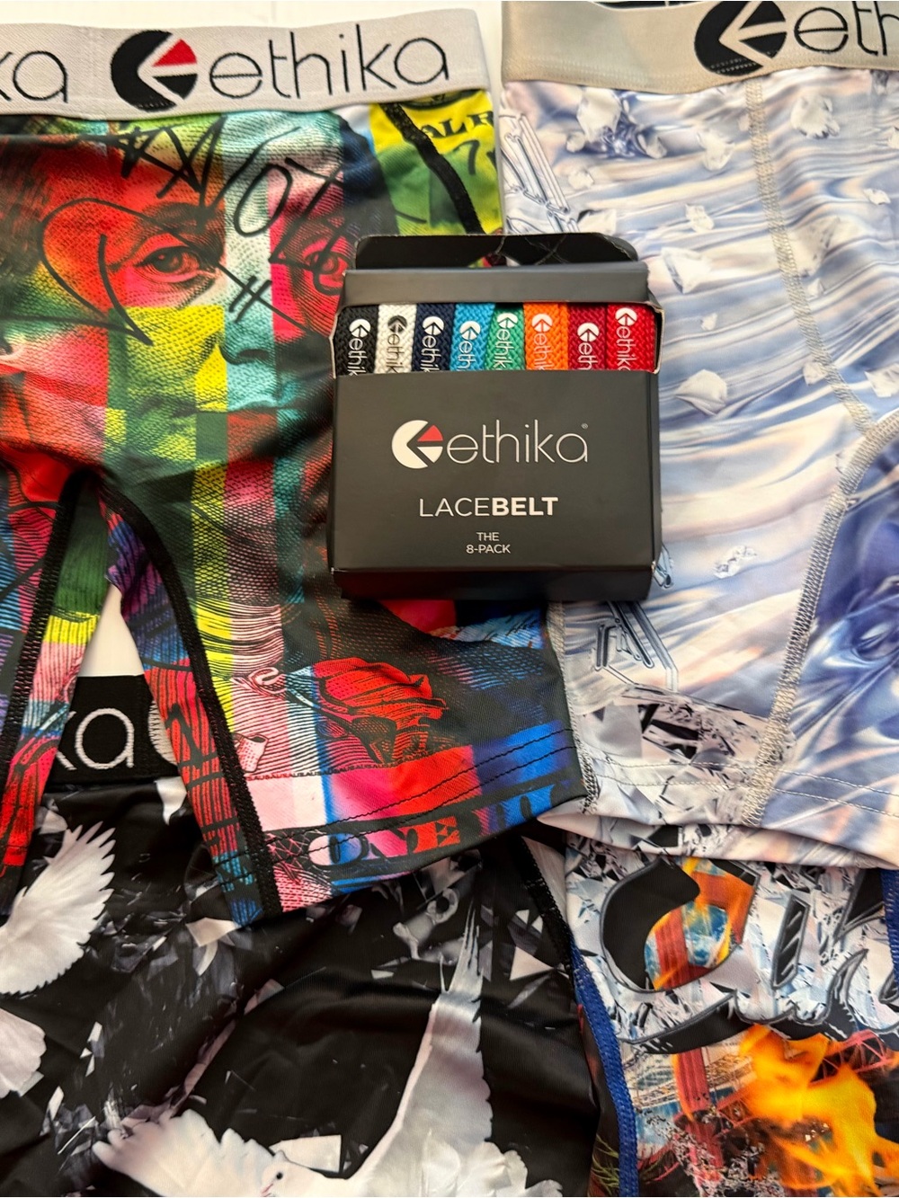 ethika Kids Boxer Briefs Set - Black, White, Green, Multicolor Prints - Picture 4 of 5